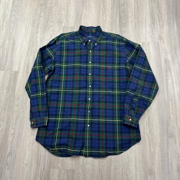 Polo Ralph Lauren Shirt Men's 2XLT Long Sleeve Button Down Preppy Plaid Check - Picture 2 of 7